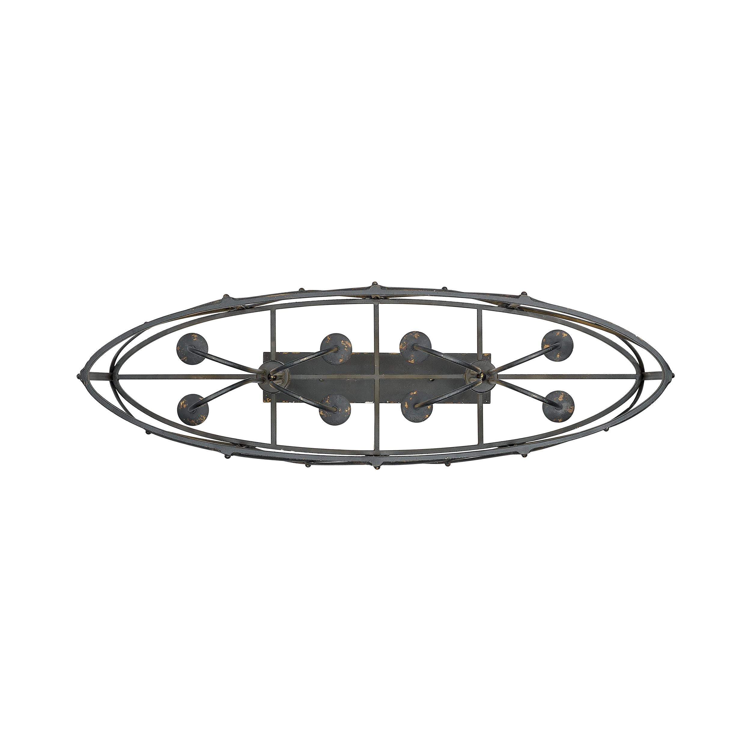 Golden Lighting Alcott 8-light Island Light in Antique Black Iron - - Golden Lighting