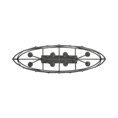 Golden Lighting Alcott 8-light Island Light in Antique Black Iron - - Golden Lighting