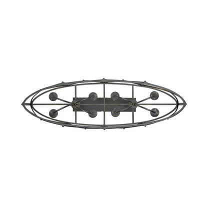 Golden Lighting Alcott 8-light Island Light in Antique Black Iron - - Golden Lighting