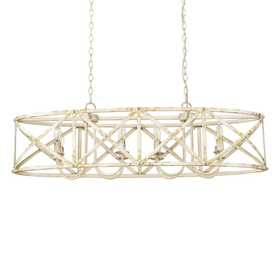 Golden Lighting Alcott 8-light Island Light in Antique Ivory - - Golden Lighting