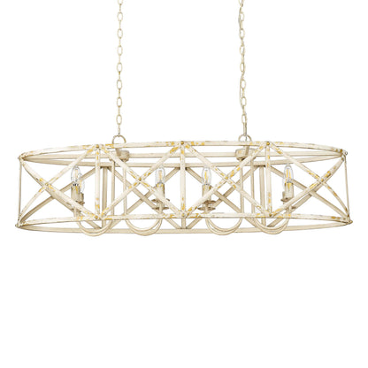 Golden Lighting Alcott 8-light Island Light in Antique Ivory - - Golden Lighting