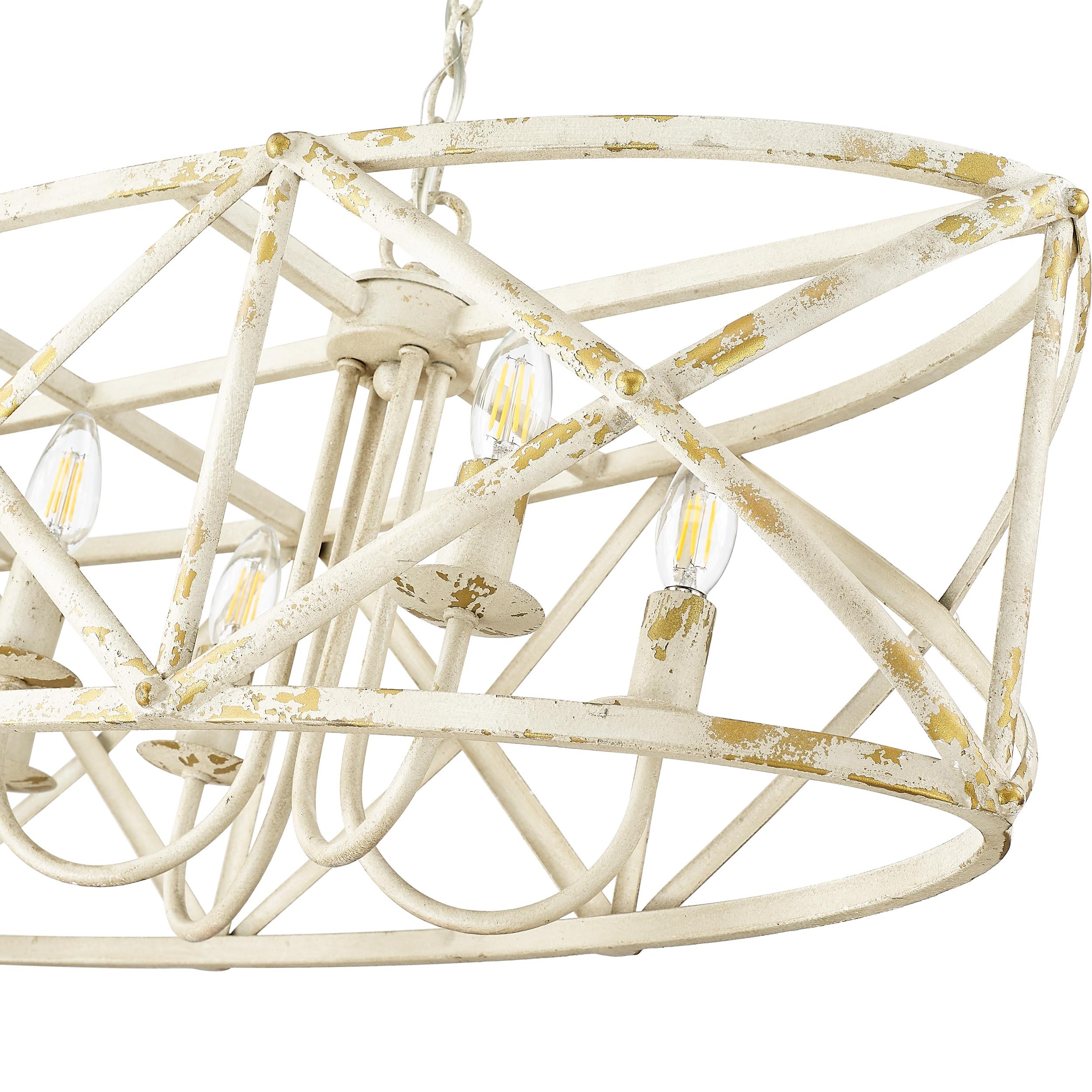 Golden Lighting Alcott 8-light Island Light in Antique Ivory - - Golden Lighting