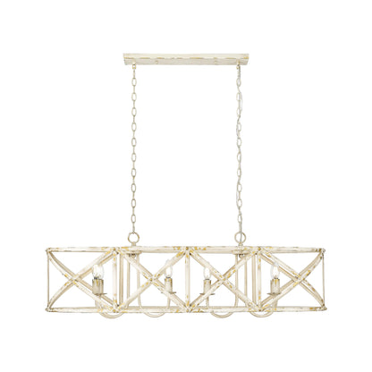 Alcott Linear Pendant in Antique Ivory with No Shade - - Golden Lighting