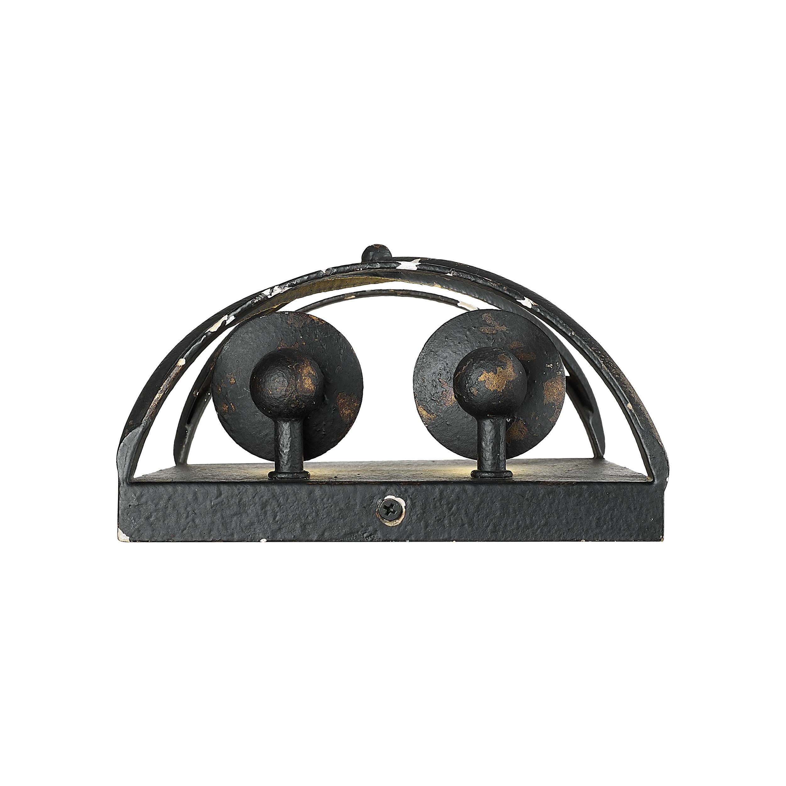 Golden Lighting Alcott 2-light Wall Sconce in Antique Black Iron - - Golden Lighting
