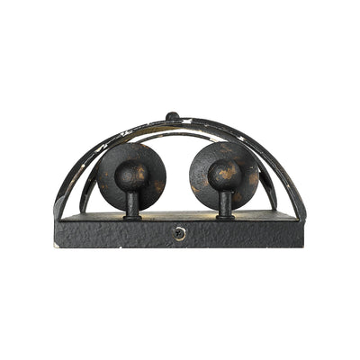 Golden Lighting Alcott 2-light Wall Sconce in Antique Black Iron - - Golden Lighting
