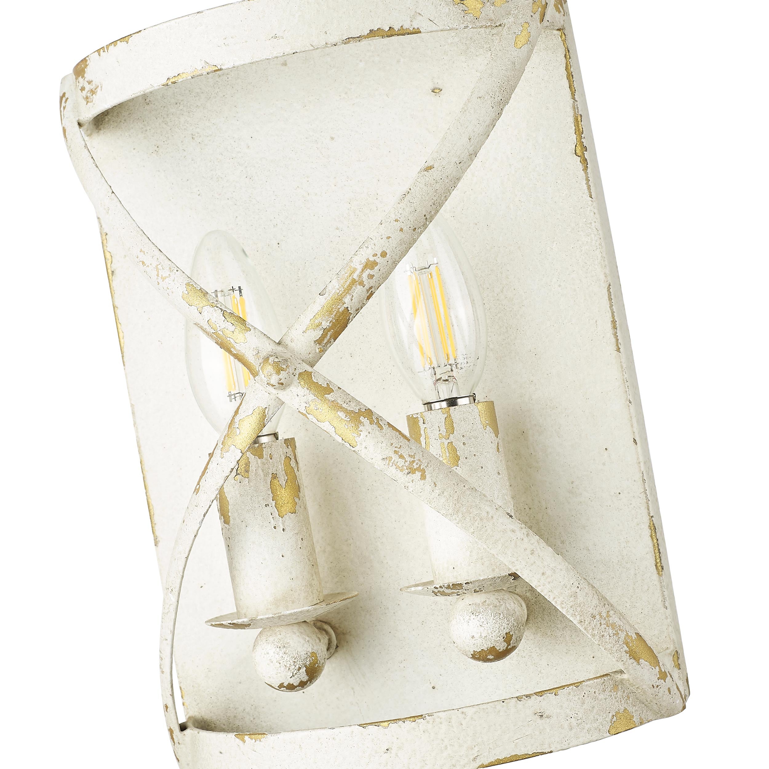 Golden Lighting Alcott 2-light Wall Sconce in Antique Ivory - - Golden Lighting