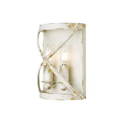 Alcott 2 Light Wall Sconce in Antique Ivory with No Shade - Default Title - Golden Lighting
