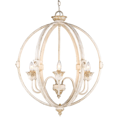 Golden Lighting Jules 6-light Chandelier in Antique Ivory - - Golden Lighting