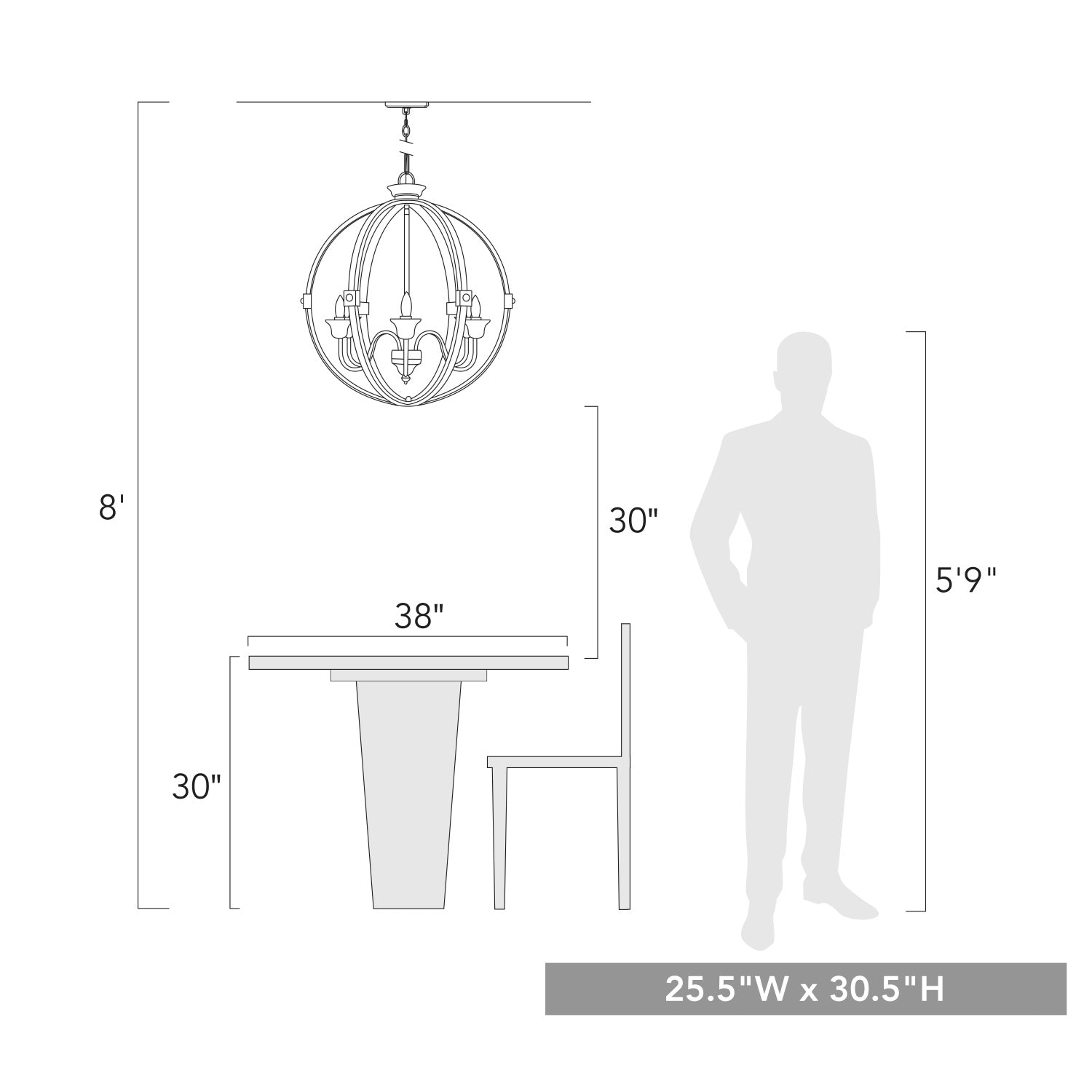 Golden Lighting Jules 6-light Chandelier in Antique Ivory - - Golden Lighting