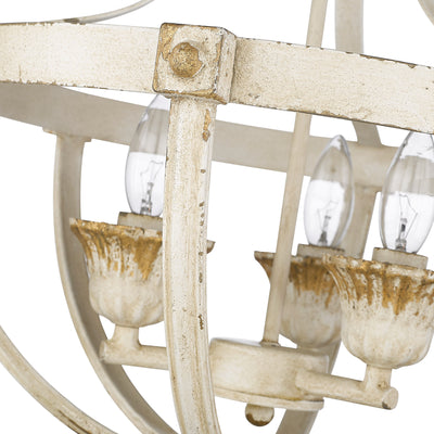 Golden Lighting Jules 3-light Semi-Flush Mount in Antique Ivory - - Golden Lighting