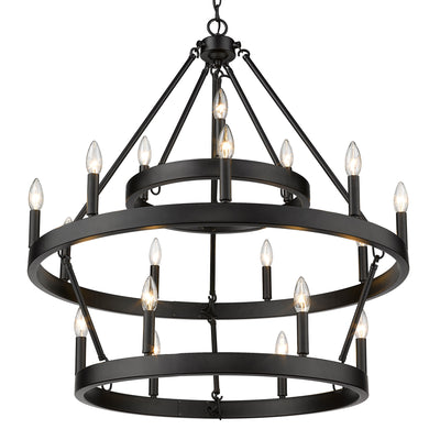 Golden Lighting Alastair 18-light 3-tier Chandelier (3+9+6) in Matte Black - - Golden Lighting