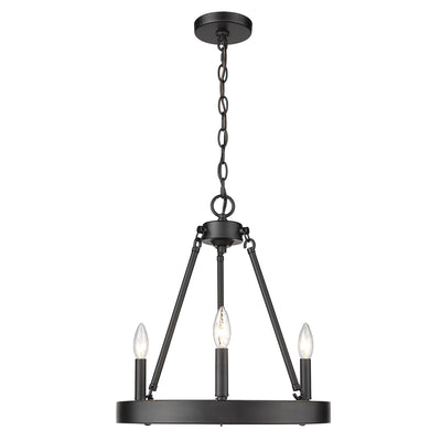 Golden Lighting Alastair 3-light Chandelier in Matte Black - - Golden Lighting