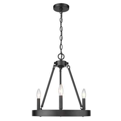 Alastair 3-Light Chandelier in Matte Black - Default Title - Golden Lighting