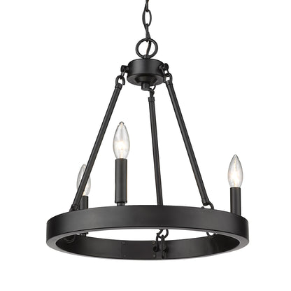 Alastair 3-Light Chandelier in Matte Black - - Golden Lighting