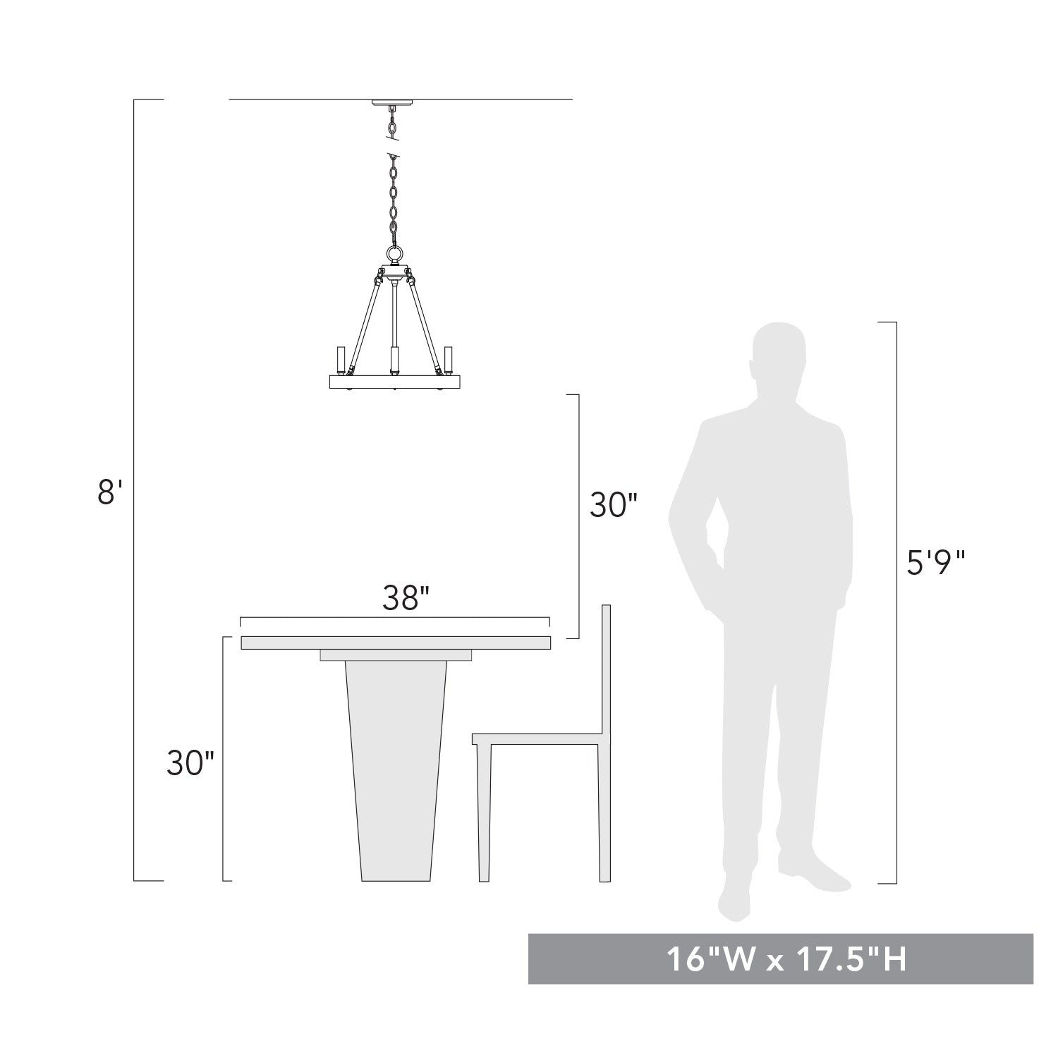 Golden Lighting Alastair 3-light Chandelier in Matte Black - - Golden Lighting