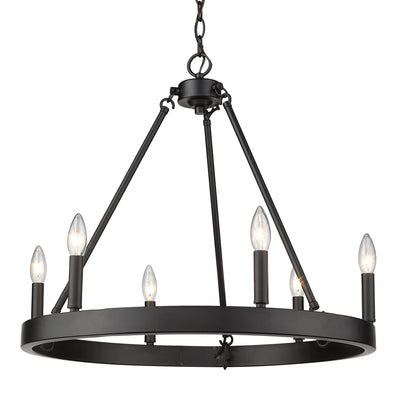 Golden Lighting Alastair 6-light Chandelier in Matte Black - - Golden Lighting