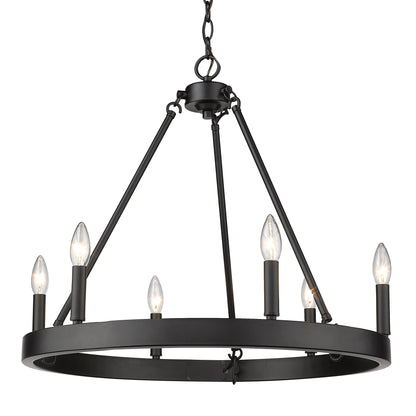 Alastair 6-Light Chandelier in Matte Black - - Golden Lighting