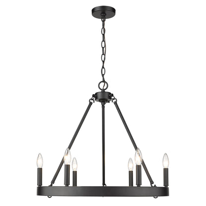 Alastair 6-Light Chandelier in Matte Black - Matte Black / No Shade / NA - Golden Lighting