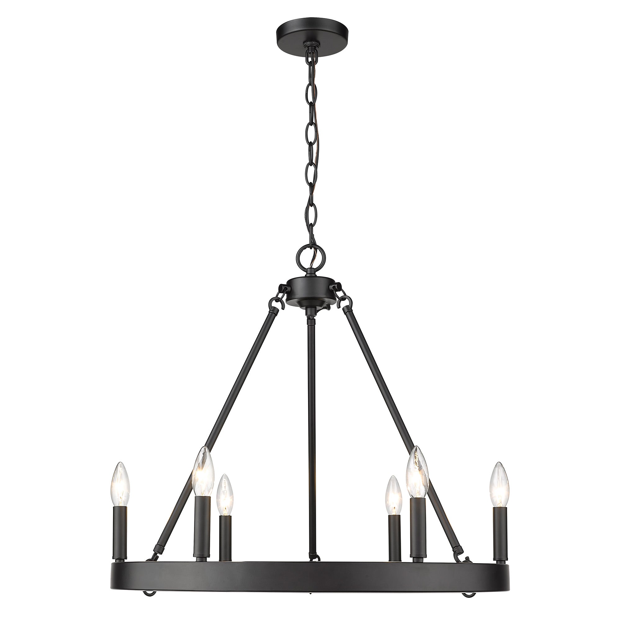 Alastair 6-Light Chandelier in Matte Black - Default Title - Golden Lighting