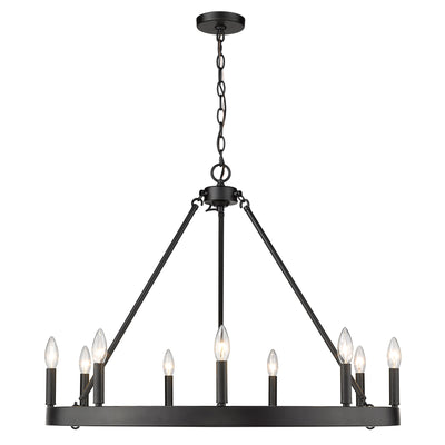Golden Lighting Alastair 9-light Chandelier in Matte Black - - Golden Lighting