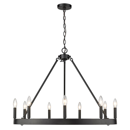 Golden Lighting Alastair 9-light Chandelier in Matte Black - - Golden Lighting
