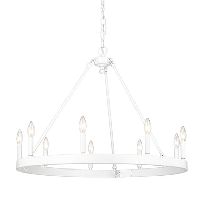 Golden Lighting Alastair 9-light Chandelier in Matte White - - Golden Lighting