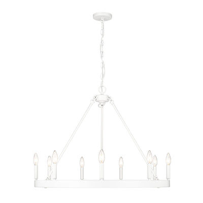 Golden Lighting Alastair 9-light Chandelier in Matte White - - Golden Lighting