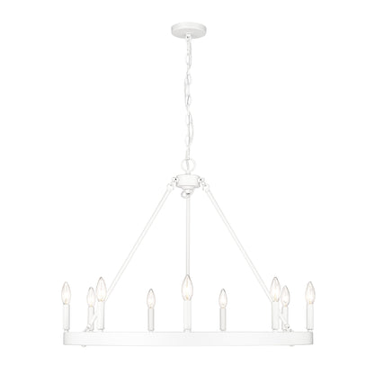 Golden Lighting Alastair 9-light Chandelier in Matte White - - Golden Lighting