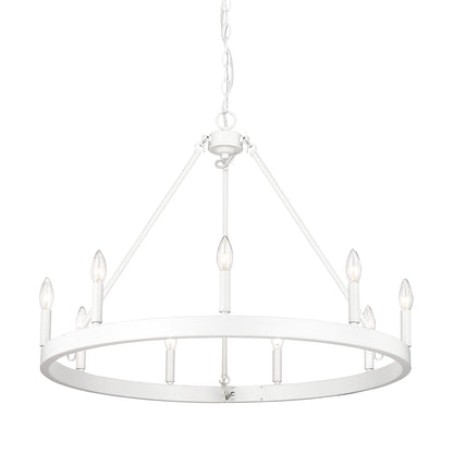 Golden Lighting Alastair 9-light Chandelier in Matte White - - Golden Lighting