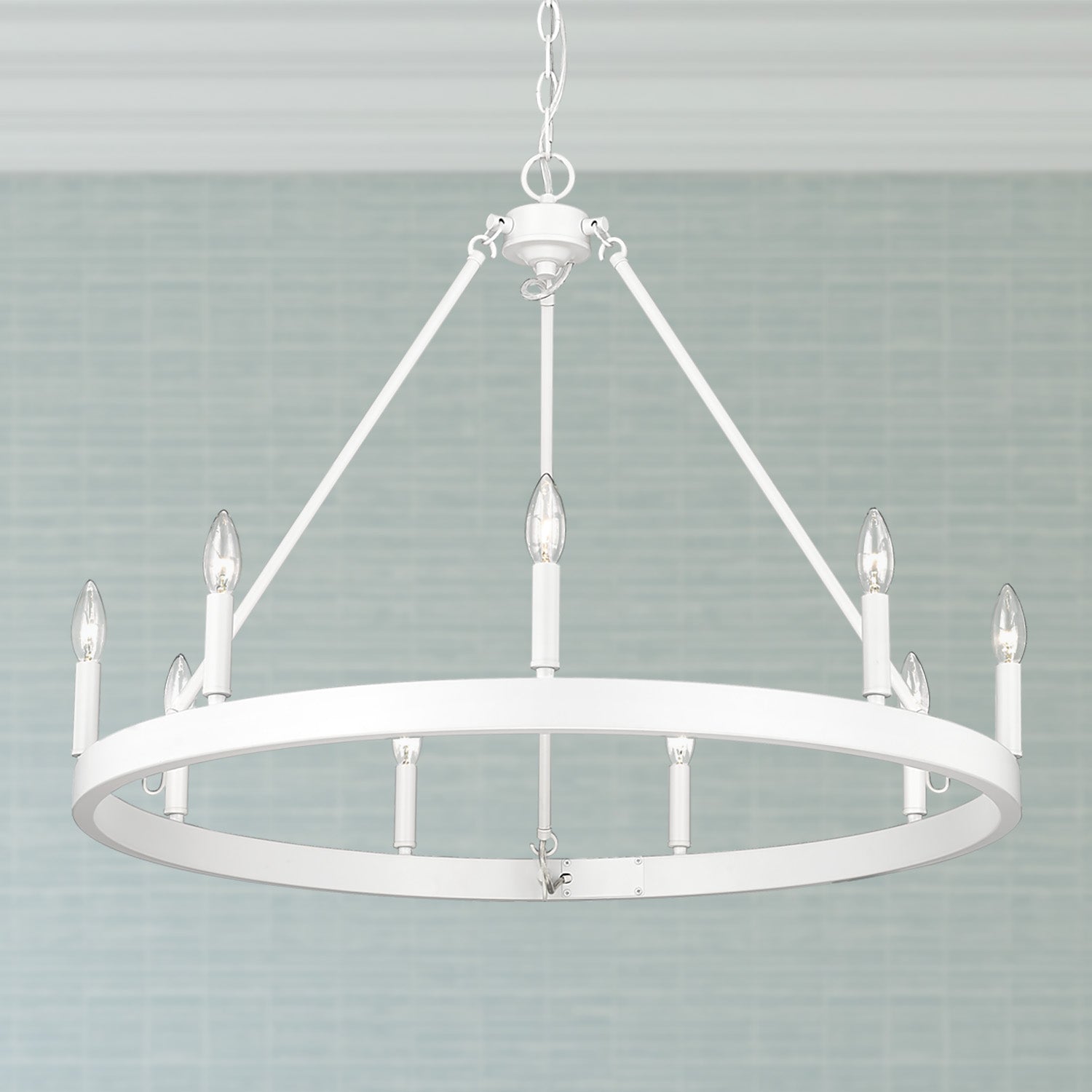 Golden Lighting Alastair 9-light Chandelier in Matte White - - Golden Lighting