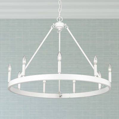 Golden Lighting Alastair 9-light Chandelier in Matte White - - Golden Lighting
