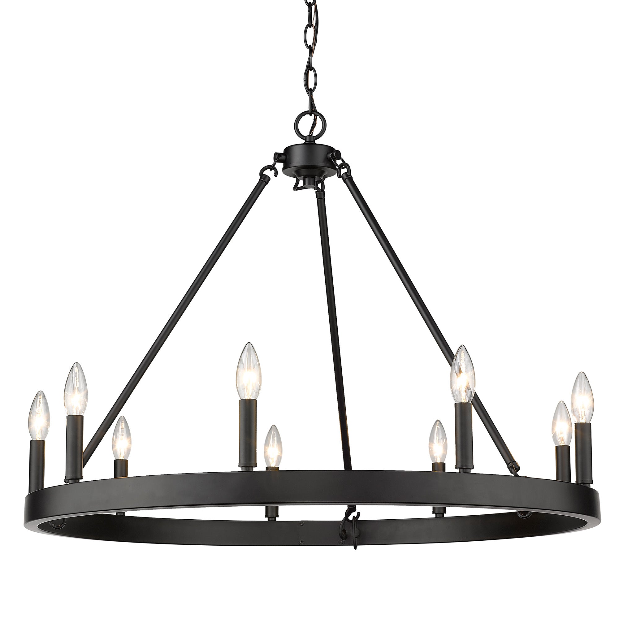 Golden Lighting Alastair 9-light Chandelier in Matte Black - Default Title - Golden Lighting