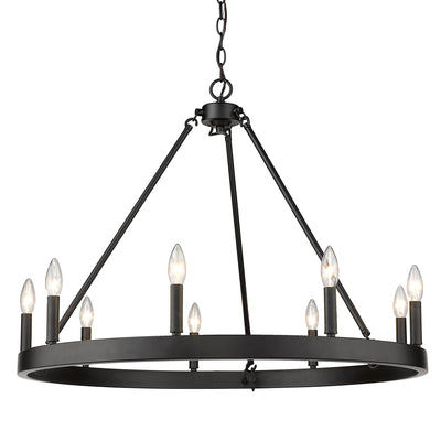 Golden Lighting Alastair 9-light Chandelier in Matte Black - Default Title - Golden Lighting