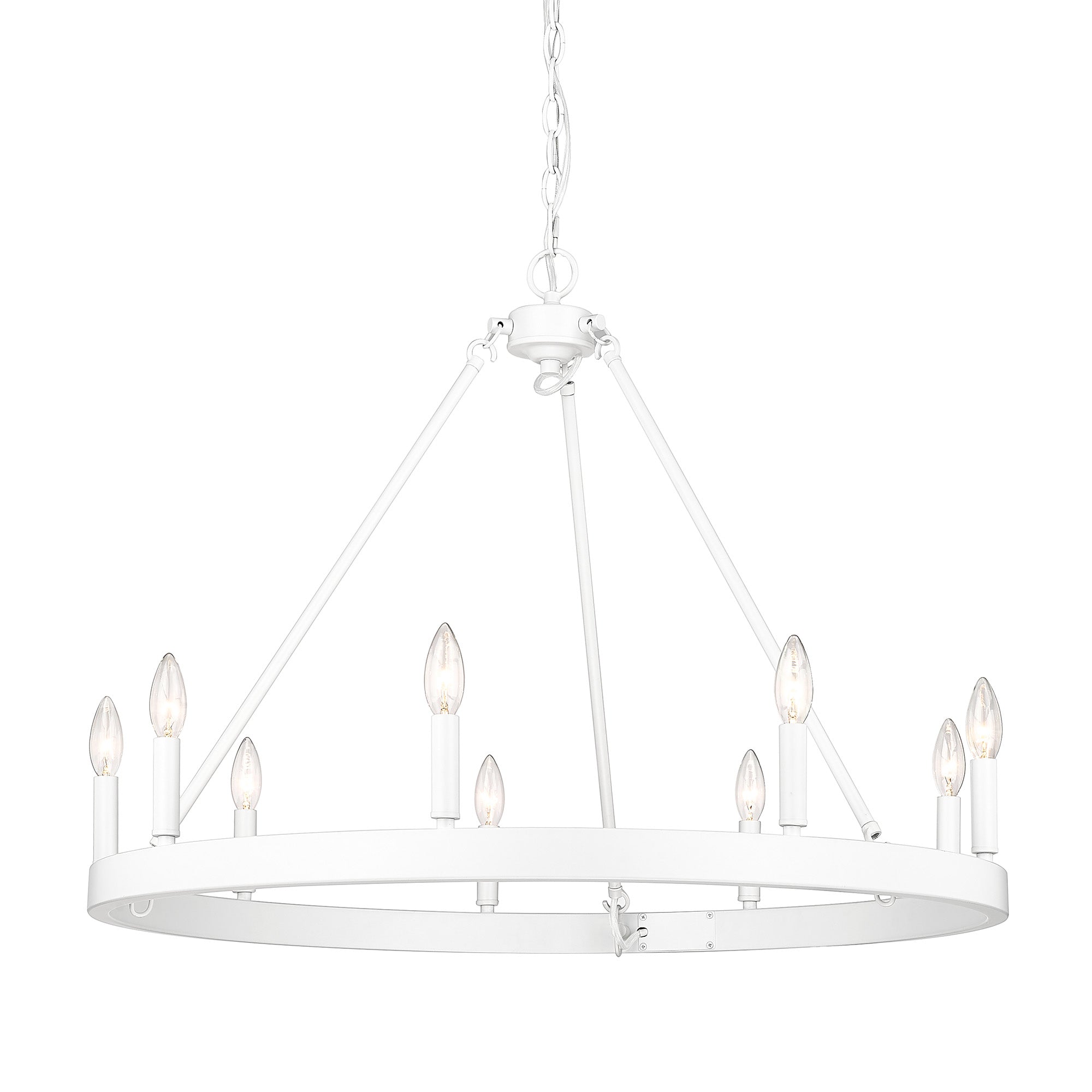 Alastair WHT 9 Light Chandelier in Matte White - - Golden Lighting