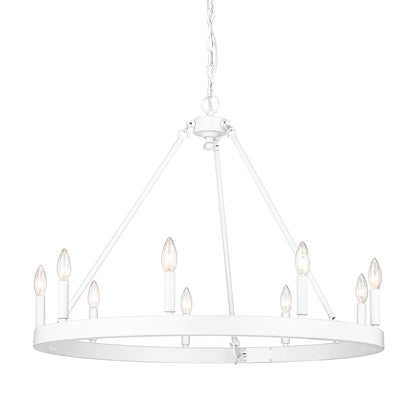 Golden Lighting Alastair 9-light Chandelier in Matte White