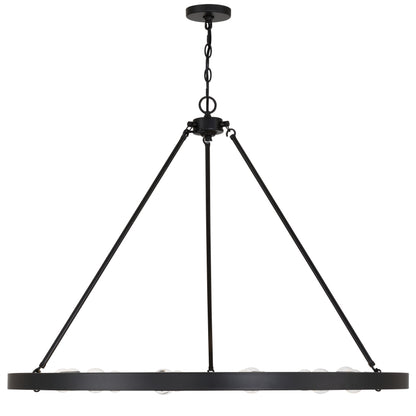 Golden Lighting Castile 12-light Semi-Flush Mount in Matte Black - - Golden Lighting