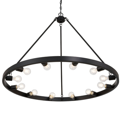 Golden Lighting Castile 12-light Chandelier in Matte Black - - Golden Lighting
