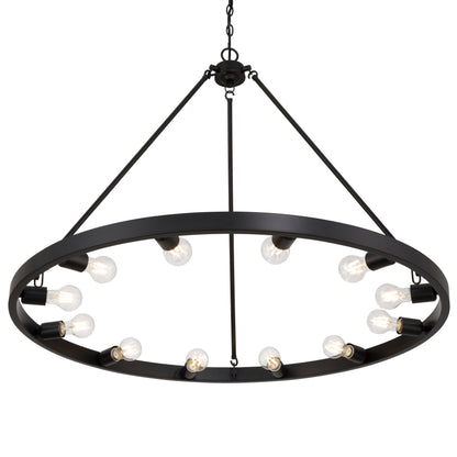 Golden Lighting Castile 12-light Chandelier in Matte Black - - Golden Lighting
