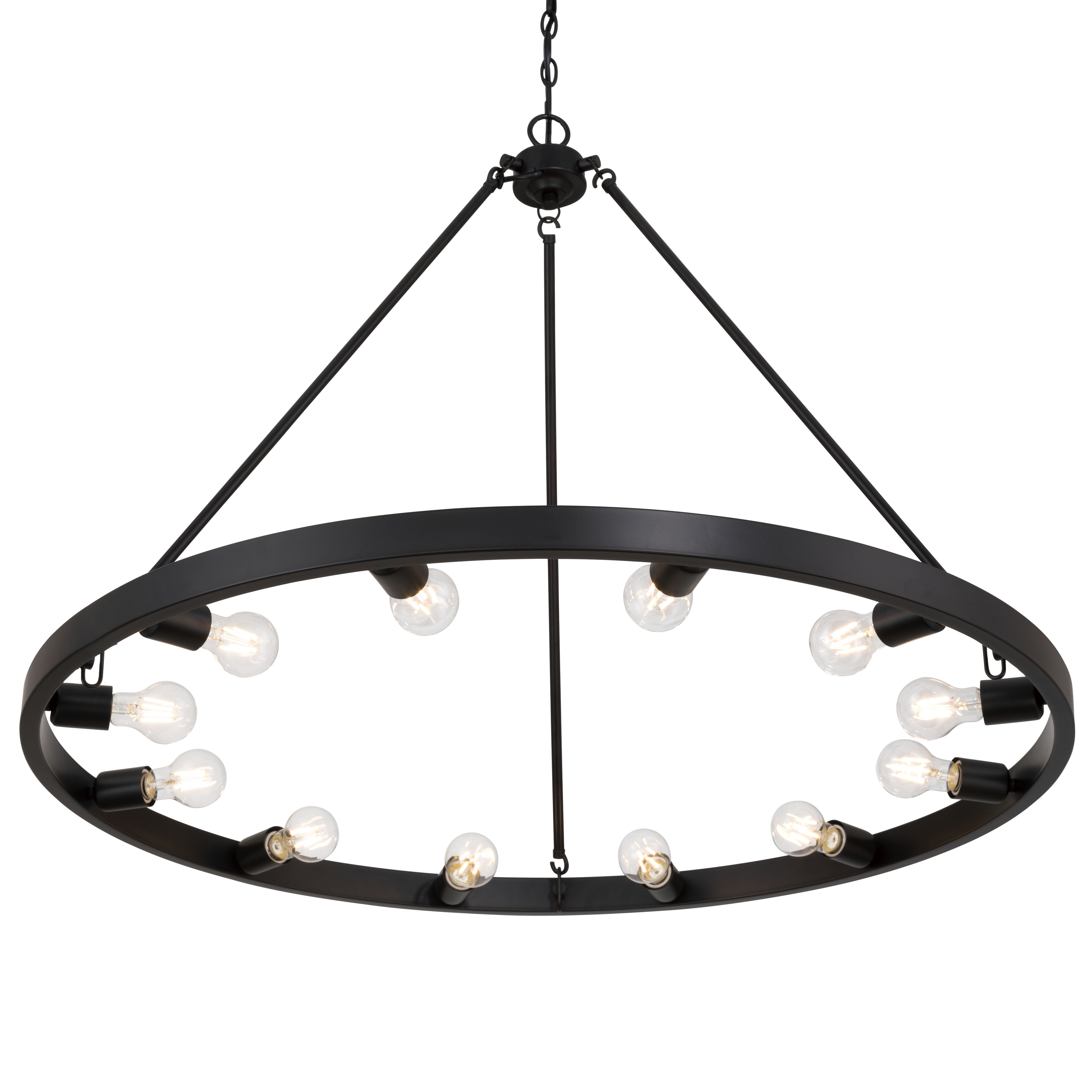 Golden Lighting Castile 12-light Chandelier in Matte Black - - Golden Lighting