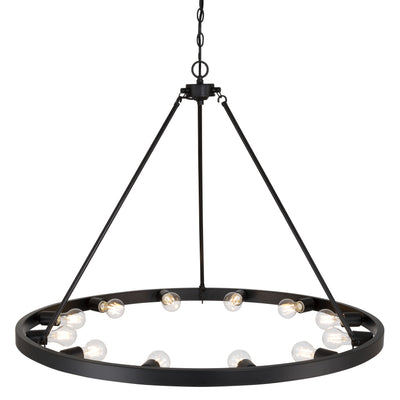 Golden Lighting Castile 12-light Chandelier in Matte Black - - Golden Lighting