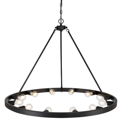 Golden Lighting Castile 12-light Chandelier in Matte Black - - Golden Lighting