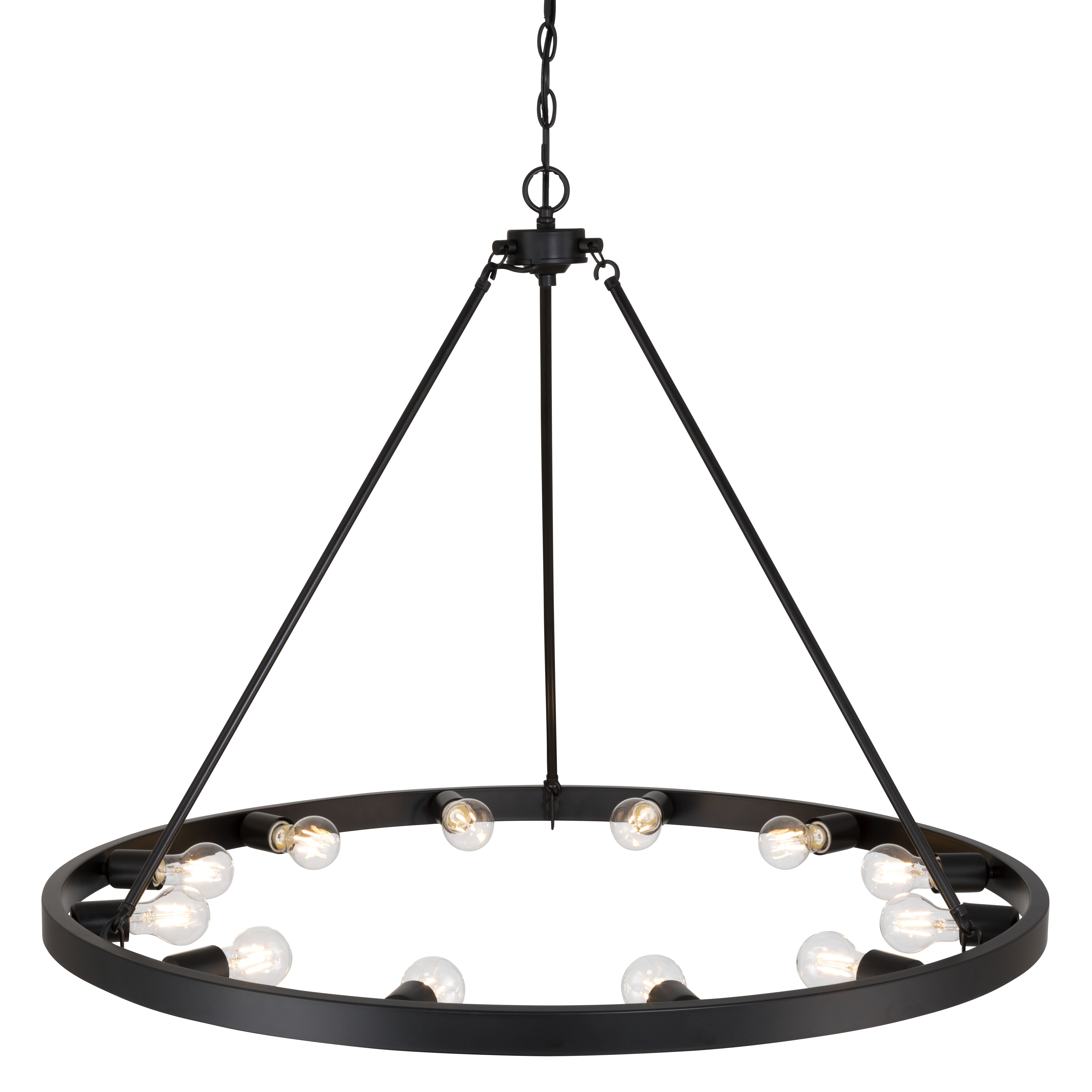 Golden Lighting Castile 12-light Chandelier in Matte Black - - Golden Lighting