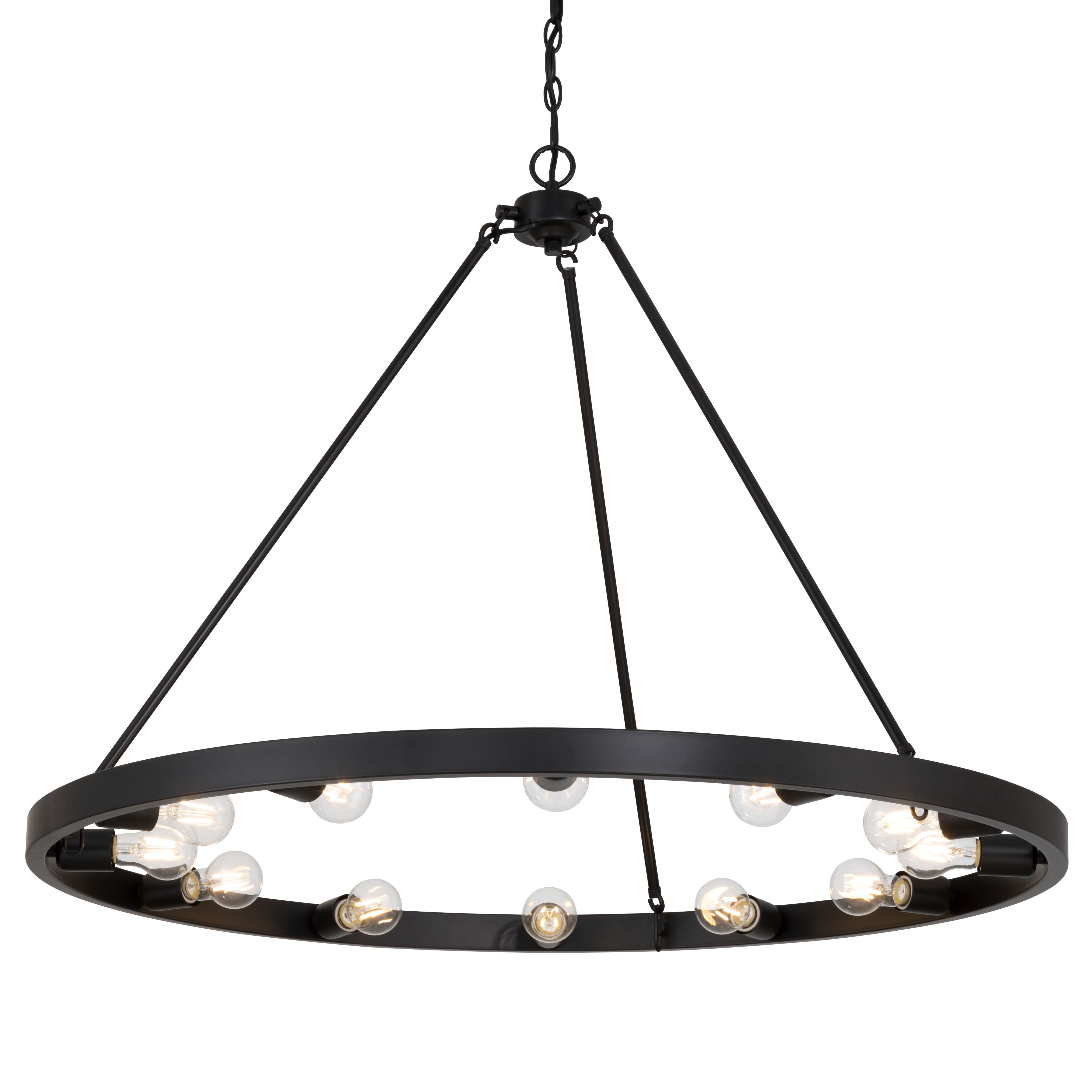 Golden Lighting Castile 12-light Chandelier in Matte Black - - Golden Lighting