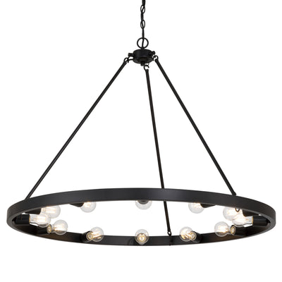 Golden Lighting Castile 12-light Semi-Flush Mount in Matte Black - - Golden Lighting