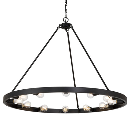 Golden Lighting Castile 12-light Semi-Flush Mount in Matte Black - - Golden Lighting