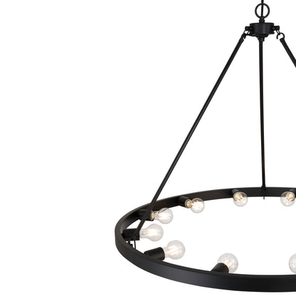 Golden Lighting Castile 12-light Chandelier in Matte Black - - Golden Lighting