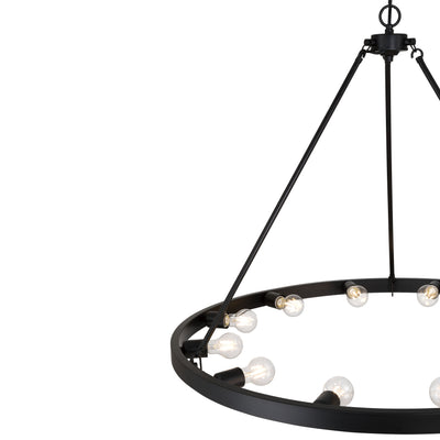 Golden Lighting Castile 12-light Semi-Flush Mount in Matte Black - - Golden Lighting