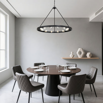 Golden Lighting Castile 12-light Chandelier in Matte Black - - Golden Lighting