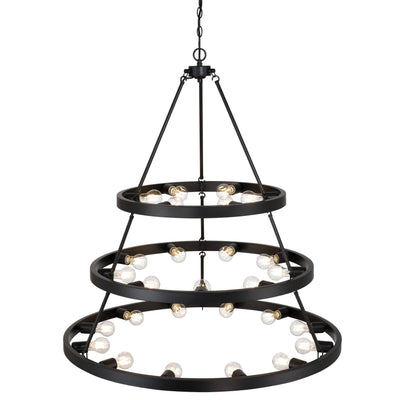 Golden Lighting Castile 27-light 2-tier Chandelier (6+9+12) in Matte Black - - Golden Lighting