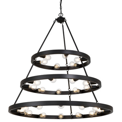 Golden Lighting Castile 27-light 2-tier Chandelier (6+9+12) in Matte Black - - Golden Lighting